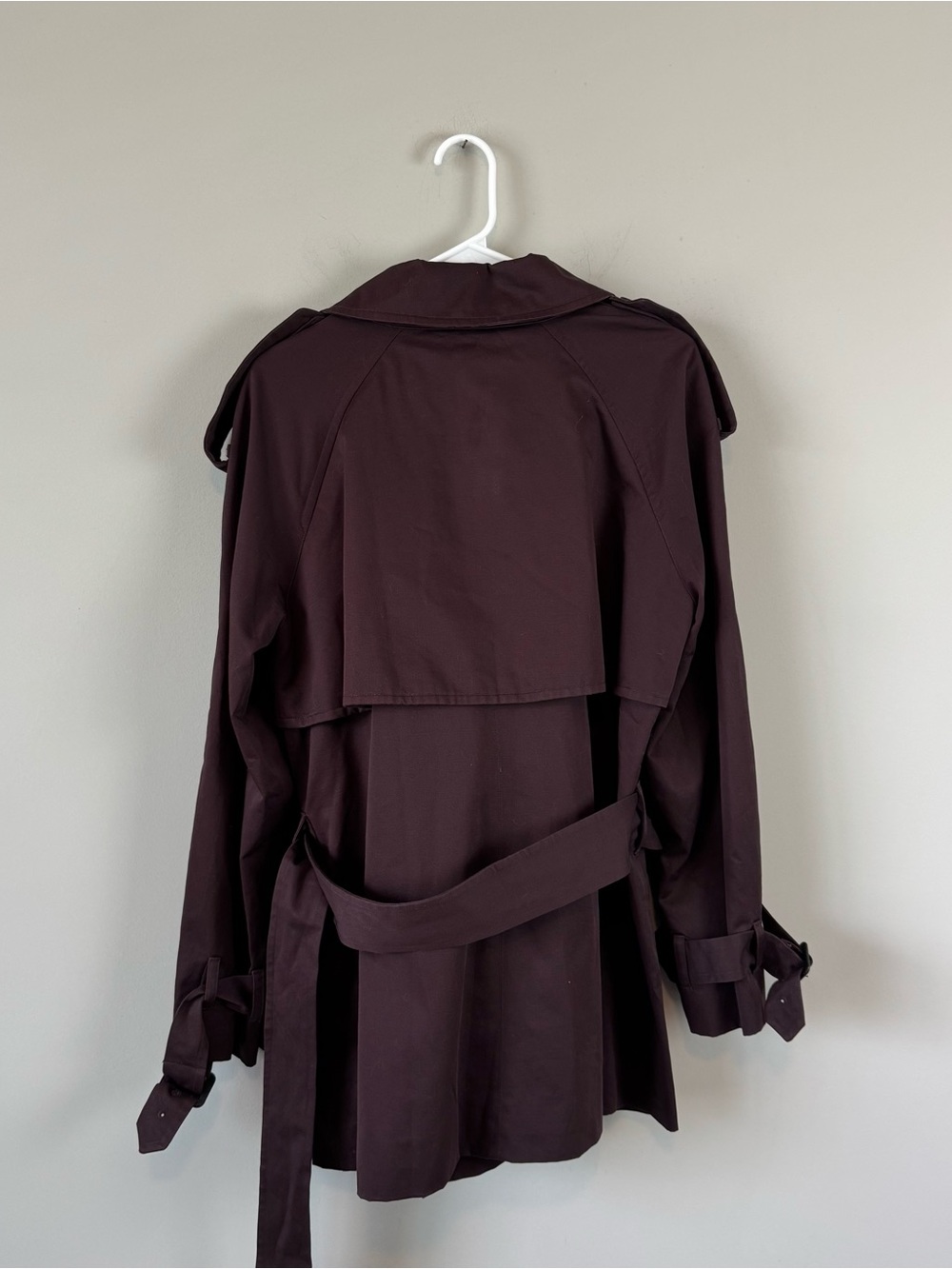 NWT Burberry Short Gabardine Fitzrovia Oversized Cropped Trench Coat Red Wine 2 - Picture 14 of 16